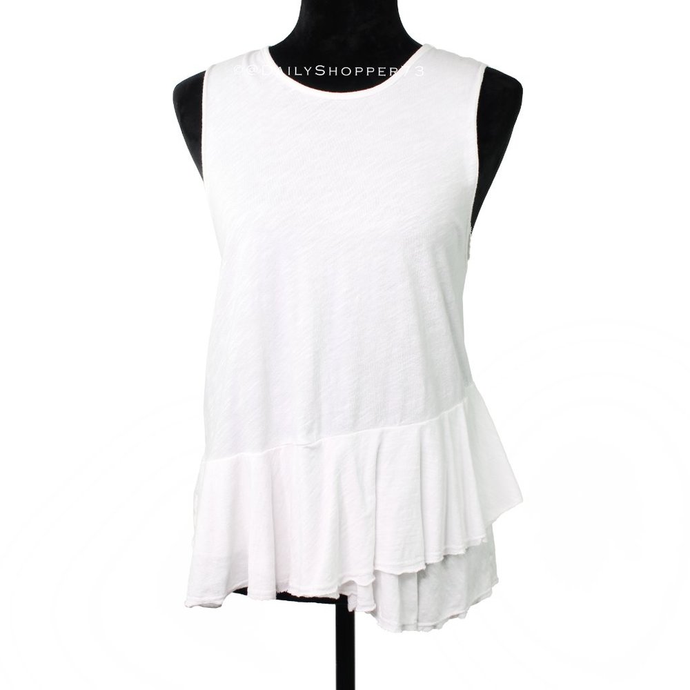Anthropologie Sundry Women's Ruffle Hem Tank Top